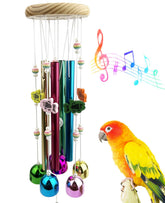 FlidRunest bird chewing toy with wind chimes on the top hook for interactive play and mental stimulation.