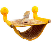 FlidRunest hammock suction cups yellow keeps bearded dragon securely perched for warm resting