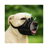 Flintstone small-dog-muzzle-breathable-mesh delivers comfortable airflow.
