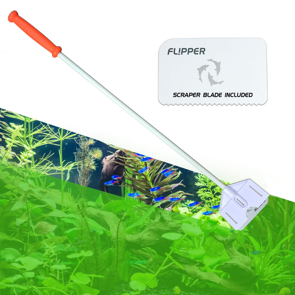 FLIPPER Platinum 28-inch handle reach enables deep-tank cleaning with ease.