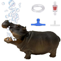 Flitsvuur Hippo bubbler front view adds oxygenating decor.