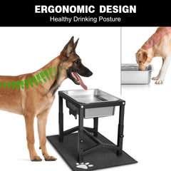 Flodomix large dog water bowl capacity shows water for multiple pets
