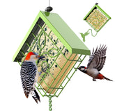 FlowaFoli suet feeder outdoor hanging in green boosts birdwatching opportunities