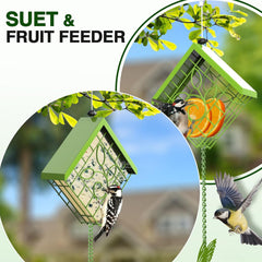 FlowaFoli suet feeder weather resistant construction withstands outdoor conditions