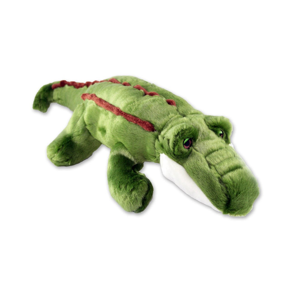 Fluff and Tuff Big Daddy Gator full-toy view for big dogs' tugging and cozy cuddling.