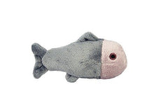 Fluff & Tuff Guppy Fish plush dog toy, tiny size ideal for soft-mouthed dogs during cuddle and play.