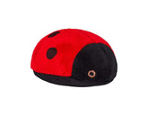 Fluff & Tuff Lady Bug toy side view highlights durable plush for interactive fetch and cozy naps.