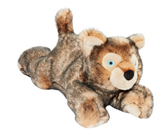 Fluff & Tuff Lobo Wolf Pup side view emphasizes plush softness for cuddly snuggles.