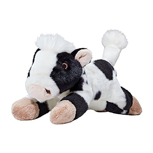 Fluff & Tuff Marge the Cow front view shows plush fabric ideal for gentle play.