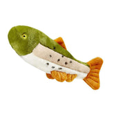 Fluff & Tuff Ruby Rainbow Trout front view plush toy ideal for fetch and tug.