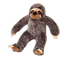 Fluff & Tuff Sloth Plush Dog Toy close-up highlights durable stitching for long-lasting play and fetch