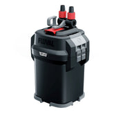 Fluval 107 Performance Filter front view highlights rugged build for quiet, efficient filtration.