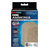 Fluval ammonia remover pad pack top view for canister filters, six-pack for ongoing ammonia control.