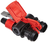 Fluval A20061 X06 AquaStop Valve close-up demonstrates a secure seal for leak prevention.