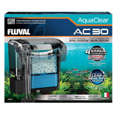 Fluval AC30 power filter front view improves tank clarity and fish health.