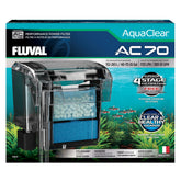 Fluval AC70 filter with media demonstrates ready filtration for clear aquarium water.