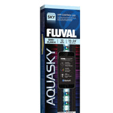 Fluval Aquasky 2.0 extendable brackets secure a snug 24-inch tank setup.