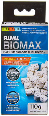 Fluval BioMax bio rings close-up showing porous structure for beneficial bacteria growth.