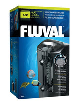 Fluval U2 underwater filter front view for compact tanks with reliable three-stage filtration.