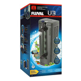 Fluval U3 front view demonstrates compact design for small tanks and easy maintenance.