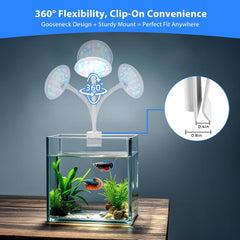 FluviRay Mini Clip-On Light with 9-level dimming for flexible brightness.