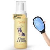 Flydog clean-and-floofy shampoo bottle for quick no-rinse cleaning