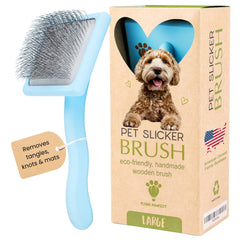 Flying Pawfect slicker brush soft-pins for gentle coat detangling and hair removal