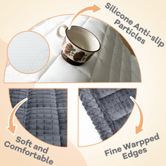 Flying Paws grey couch cover anti slip backing for stable seating.