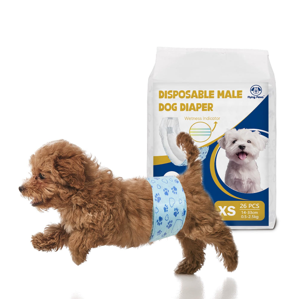 Flying Paws male dog diapers with wetness indicator alerts you when to change