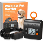 FLYSPEAR wireless barrier transmitter demonstrates portable setup for flexible room boundaries.