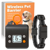 Flyspear wireless pet barrier with hook in black enables portable room-to-room boundary.