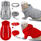 Foaincore ferret harness and leash in grey red for safe daily walks