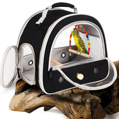 FOCZZU breathable parrot travel cage showing ventilation panels for fresh air on the go