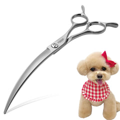 FOGOSP professional 45-degree curved grooming scissors arc head enables precise arc trims