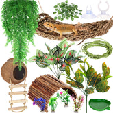 Foilswirl parrot grass net provides a soft climbing surface for playful reptiles.