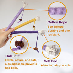 Fokauiwo cat teeth cotton toy closeup emphasizes wire-free safe chewing for kittens.