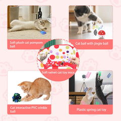 Fooind Cat Ball Pit includes 10 jingle balls for sensory stimulation