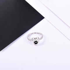 Fookduoduo paw-print urn ring side view demonstrates design elegance