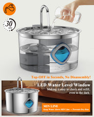 FOOPOMARY ultra-quiet-pump ensures peaceful drinking for pets and quiet homes.