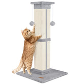 Fopetfy 33-inch scratching post vertical view promotes full-body stretches and flexible joints.