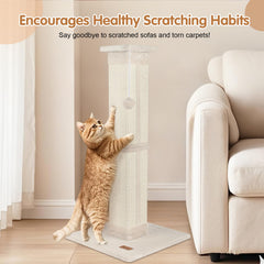 Fopetfy sisal-wrapped scratching post highlights natural texture for satisfying claws and furniture protection