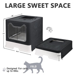 Fophop enclosed potty with top-entry design reduces litter splash for cats
