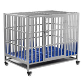 FoQualy collapsible dog crate setup showcases easy assembly for quick use.