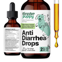 Forever Puppy anti-diarrhea drops bottle pour supports gentle digestion for dogs