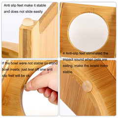 FOREYY bamboo stand anti-slip feet provide sturdy, quiet meals and floor protection.