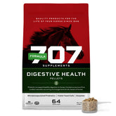Formula 707 digestive health supplement bag with pellets for easy feeding and digestive support.