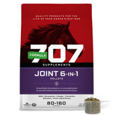 Formula 707 Joint 6in1 pellets closeup for palatable horse joint support.