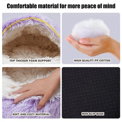 FORMYCATIE calming bed close-up shows soft plush rim for relaxed naps.