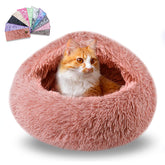FORMYCATIE cat bed leather pink front view provides a cozy nesting spot for naps.