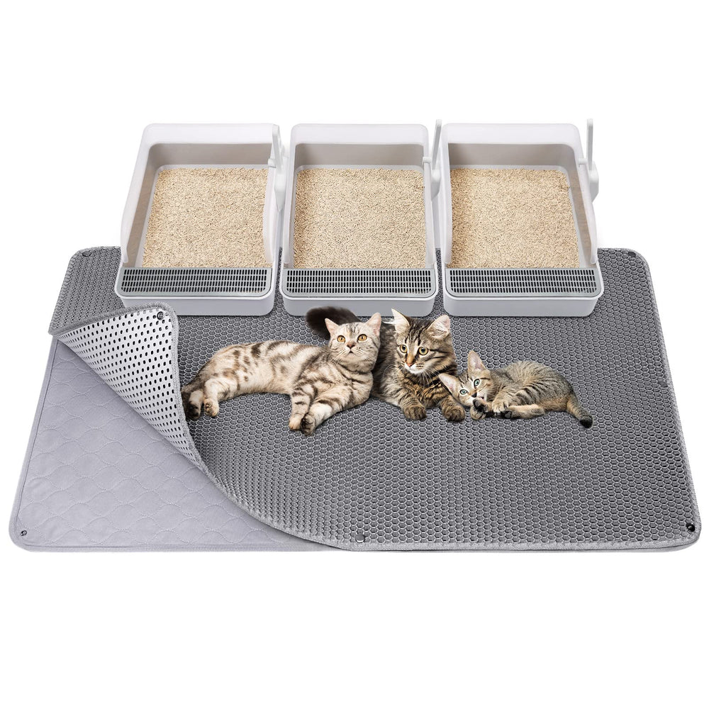 Fostanfly Cat Litter Mat extra large under two boxes reduces tracking